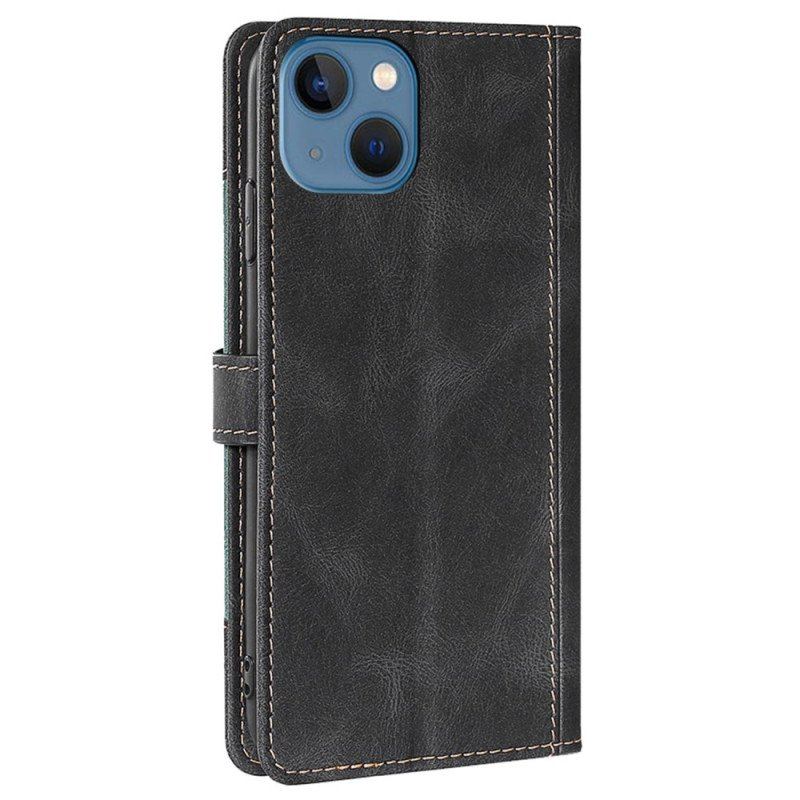 Etui Folio do iPhone 14 Dwukolorowy Kwiatowy