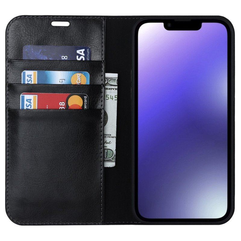 Etui Na Telefon do iPhone 14 Etui Folio Prawdziwa Skóra