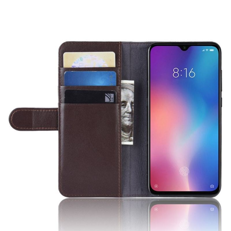 Etui do Xiaomi Mi 9 SE Obrzeża Skórzane Etui Na Karty Premium - Brązowe