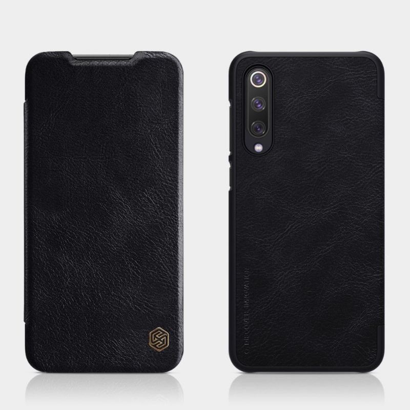 Etui Folio do Xiaomi Mi 9 SE Obrzeża Nillkin Qin Skórzany Pokrowiec - Czarny