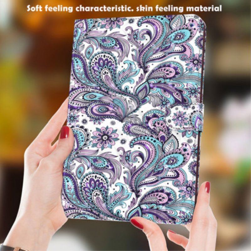 Skórzany Futerał do Samsung Galaxy Tab S8 / Tab S7 Wzór Paisley Ze Sztucznej Skóry