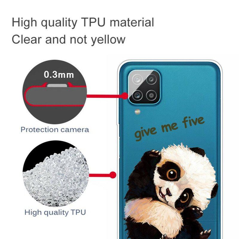 Etui do Samsung Galaxy M12 / A12 Bezszwowa Panda Daje Mi Pięć