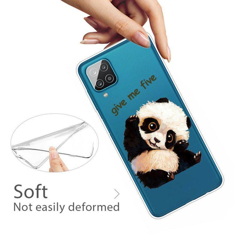 Etui do Samsung Galaxy M12 / A12 Bezszwowa Panda Daje Mi Pięć