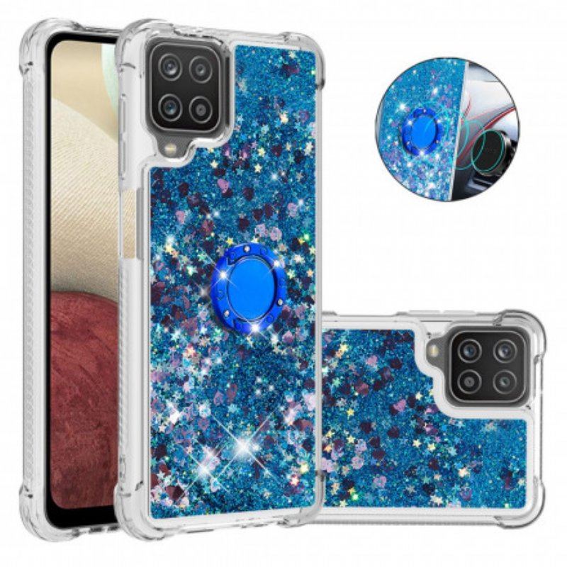 Etui do Samsung Galaxy M12 / A12 Cekiny Z Podparciem Pierścienia