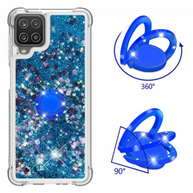 Etui do Samsung Galaxy M12 / A12 Cekiny Z Podparciem Pierścienia