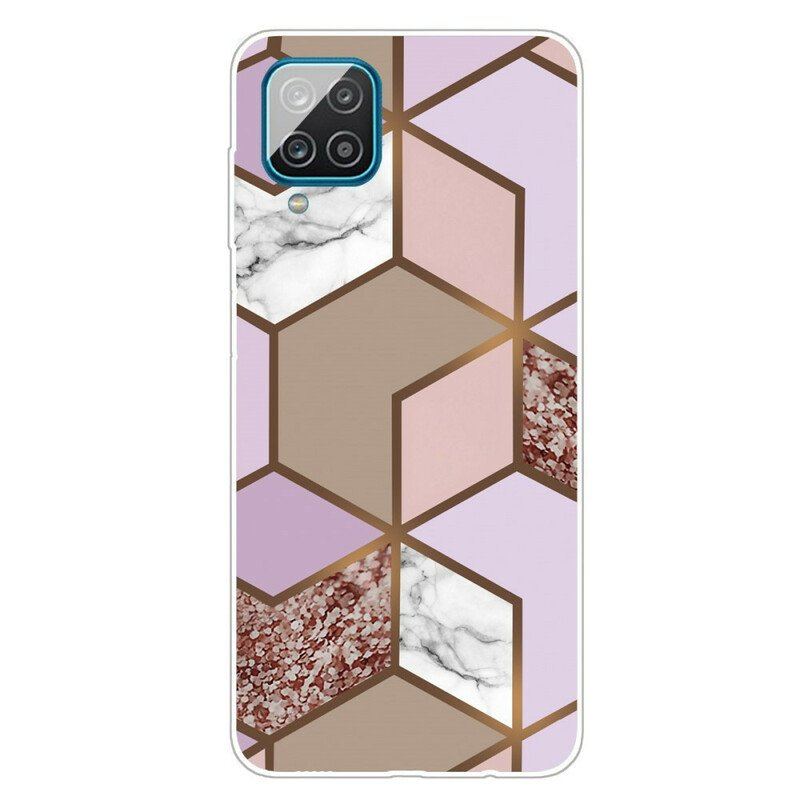 Etui do Samsung Galaxy M12 / A12 Geometryczny Marmur