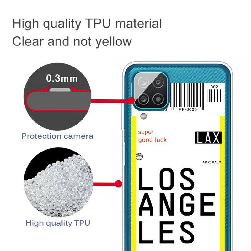 Etui do Samsung Galaxy M12 / A12 Karta Pokładowa Do Los Angeles