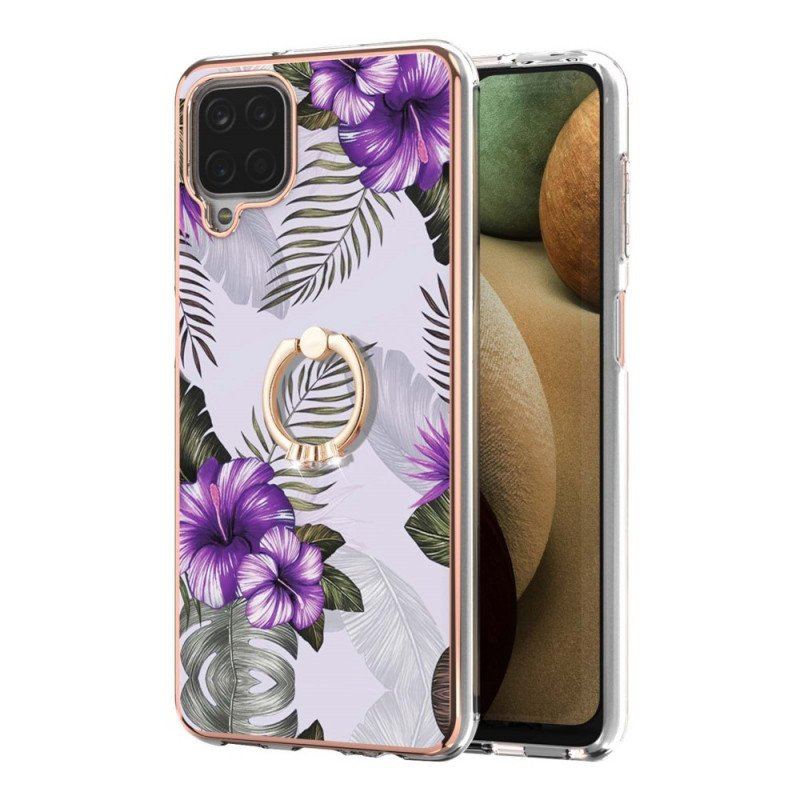 Etui do Samsung Galaxy M12 / A12 Kwiaty Wspornika Pierścieniowego