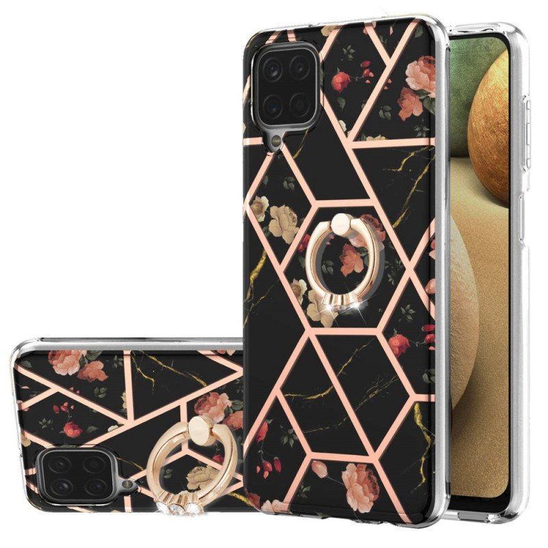 Etui do Samsung Galaxy M12 / A12 Kwiaty Wspornika Pierścieniowego