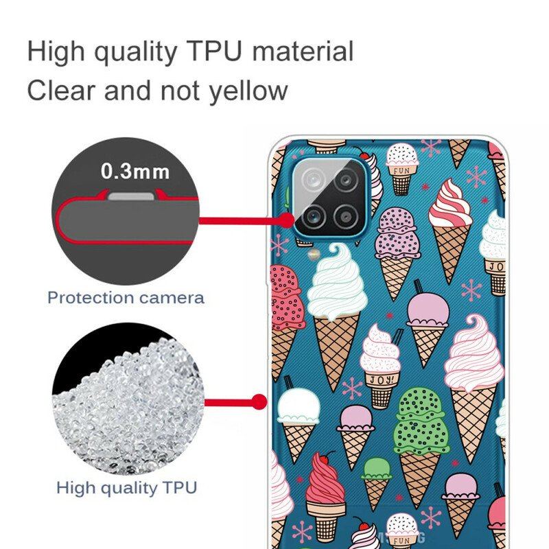 Etui do Samsung Galaxy M12 / A12 Lody Śmietankowe