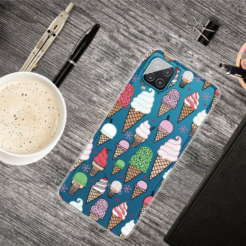 Etui do Samsung Galaxy M12 / A12 Lody Śmietankowe