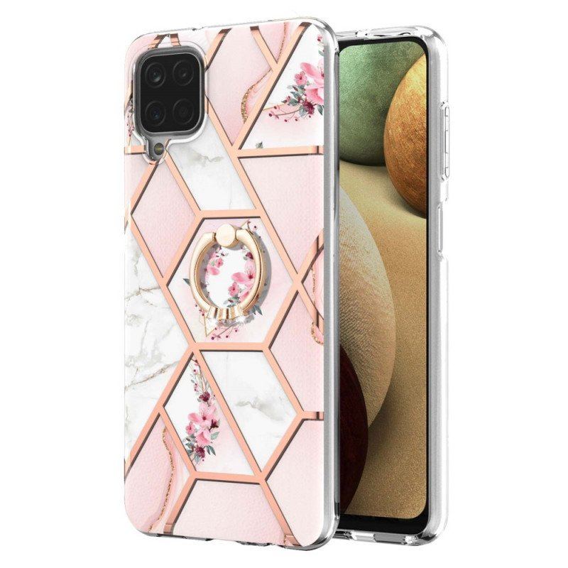 Etui do Samsung Galaxy M12 / A12 Marmur Ze Wspornikiem Pierścienia