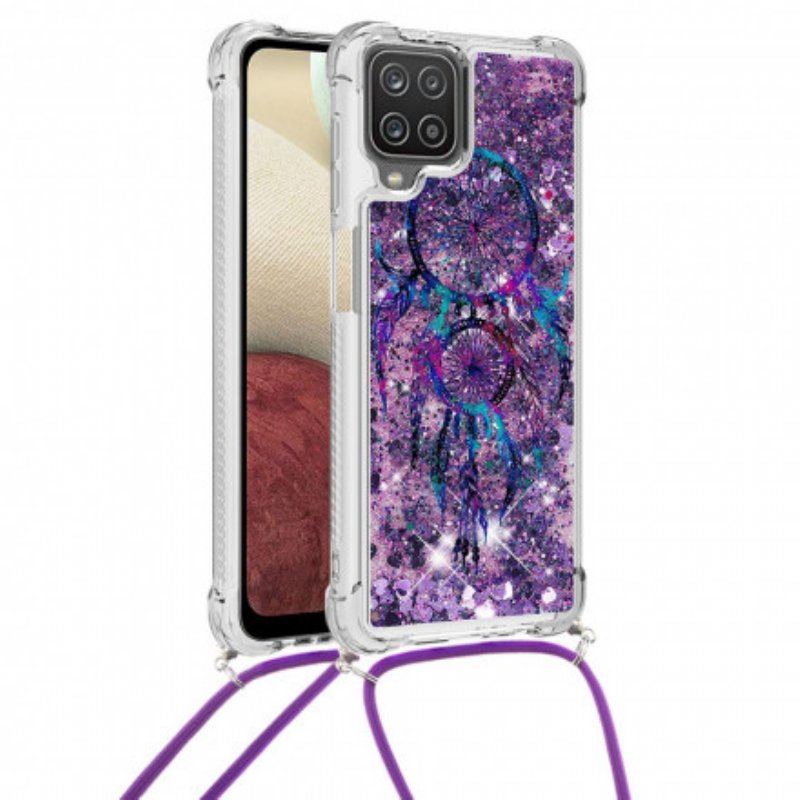 Etui do Samsung Galaxy M12 / A12 ze Sznurkiem Łapacz Snów Ściągany Cekinami