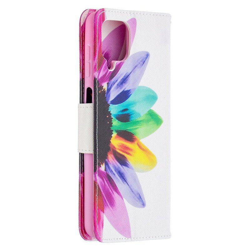 Etui Folio do Samsung Galaxy M12 / A12 Akwarela Kwiat