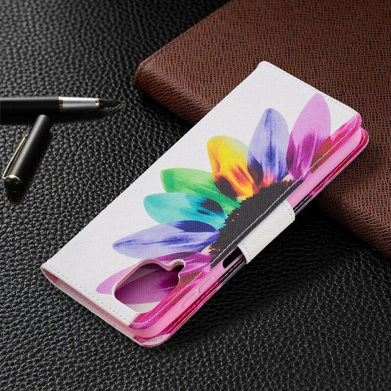 Etui Folio do Samsung Galaxy M12 / A12 Akwarela Kwiat