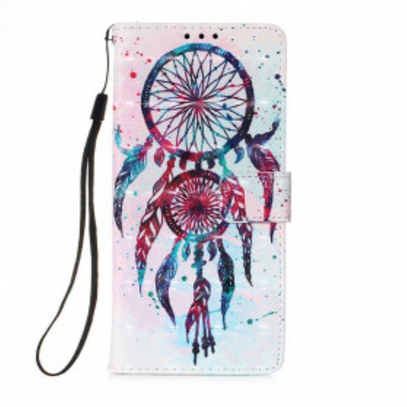 Etui Folio do Samsung Galaxy M12 / A12 Czerwony Łapacz Snów