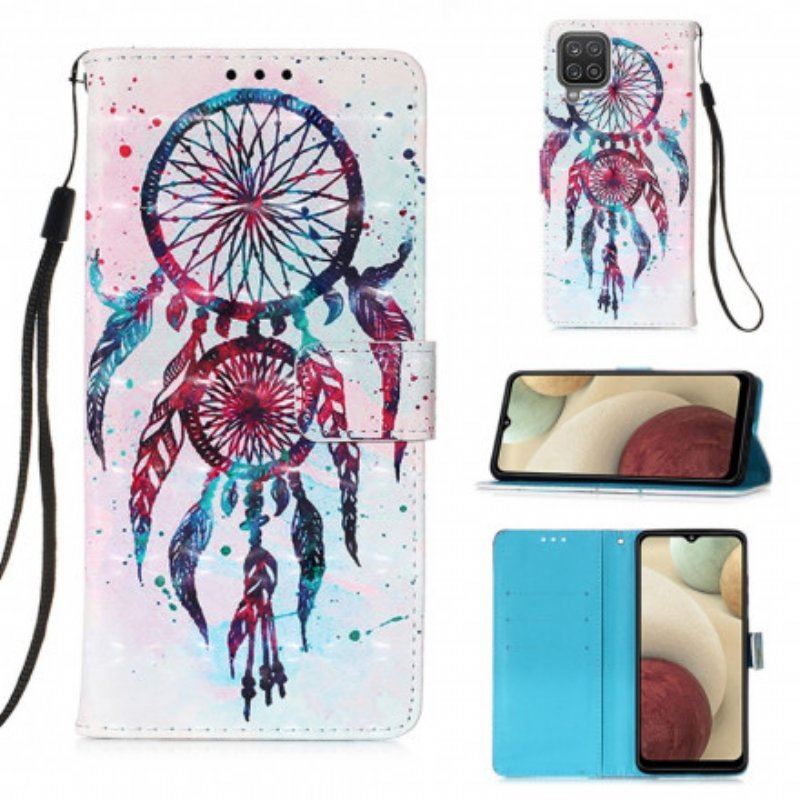 Etui Folio do Samsung Galaxy M12 / A12 Czerwony Łapacz Snów