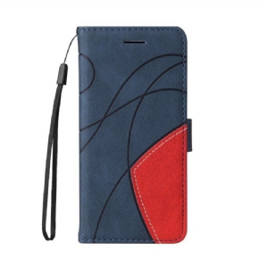 Etui Folio do Samsung Galaxy M12 / A12 Dwukolorowa Sygnowana Sztuczna Skóra