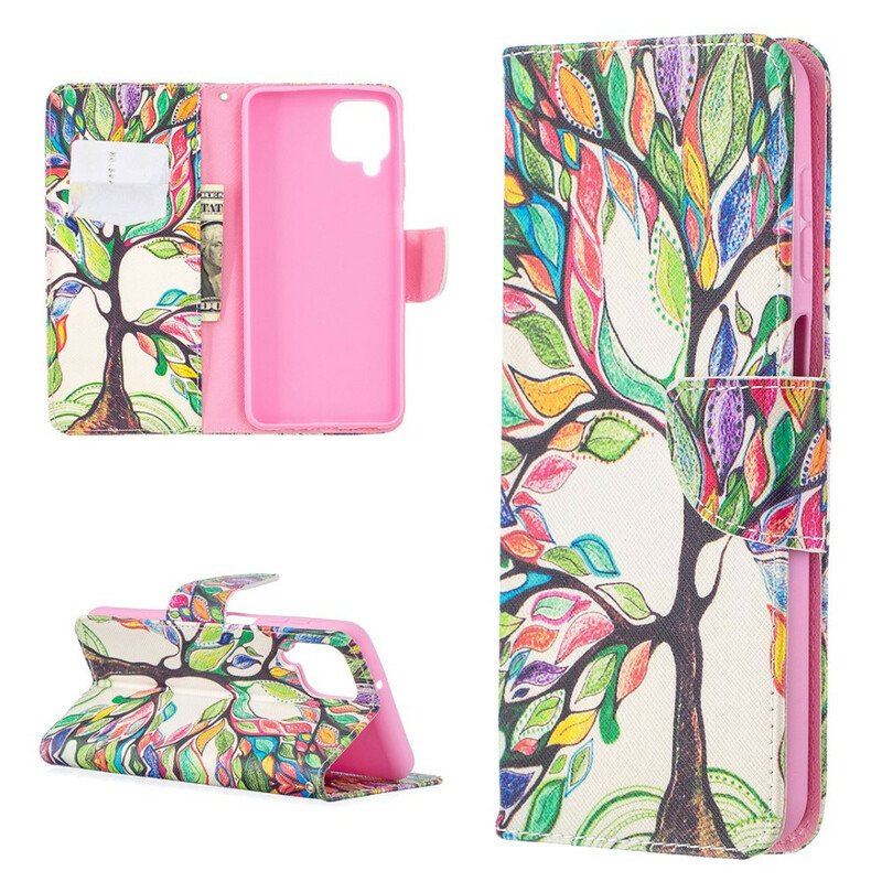 Etui Folio do Samsung Galaxy M12 / A12 Kolorowe Drzewo