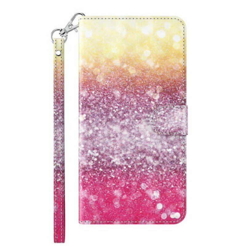 Etui Folio do Samsung Galaxy M12 / A12 Magenta Brokatowy Gradient