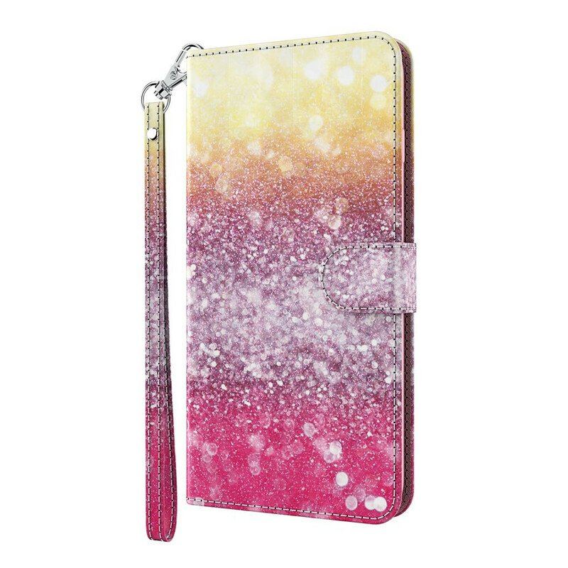 Etui Folio do Samsung Galaxy M12 / A12 Magenta Brokatowy Gradient