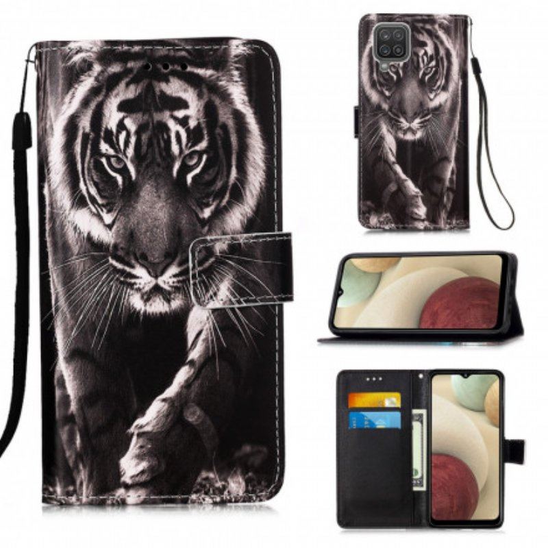 Etui Folio do Samsung Galaxy M12 / A12 Nocny Tygrys