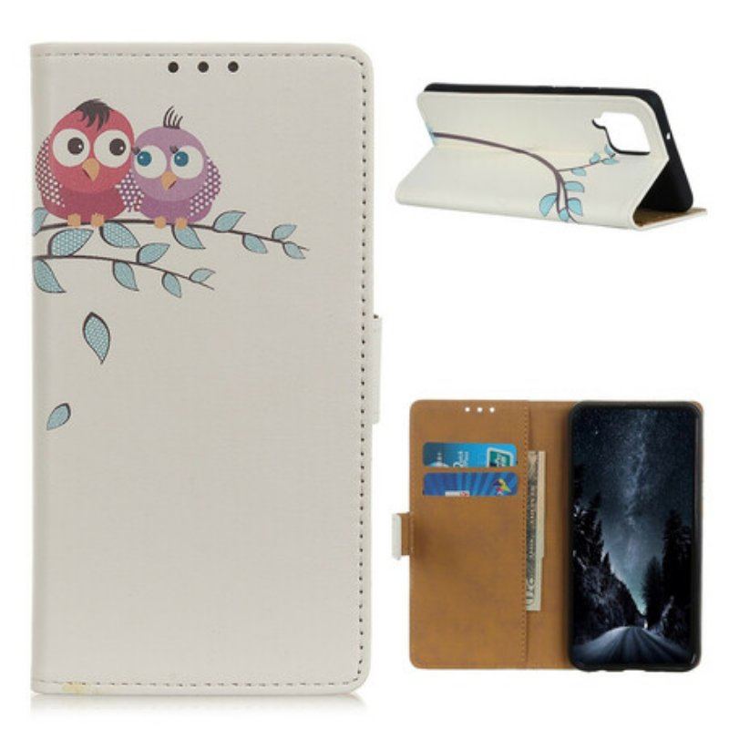 Etui Folio do Samsung Galaxy M12 / A12 Para Sowy Na Drzewie