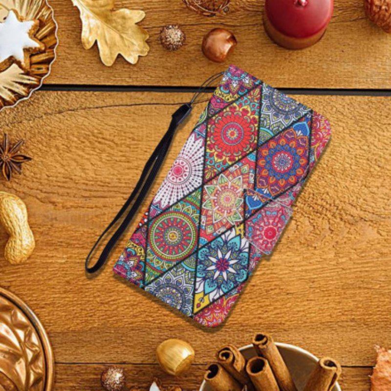 Etui Folio do Samsung Galaxy M12 / A12 Patchwork Ze Smyczą