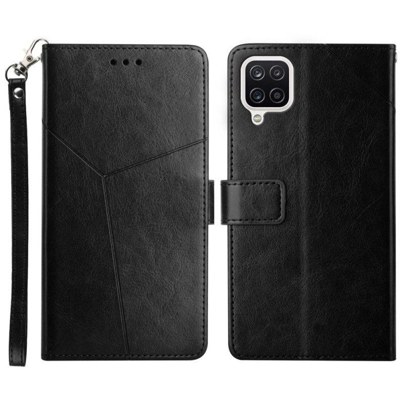 Etui Folio do Samsung Galaxy M12 / A12 Stylowa Skórzana Konstrukcja Geo Y