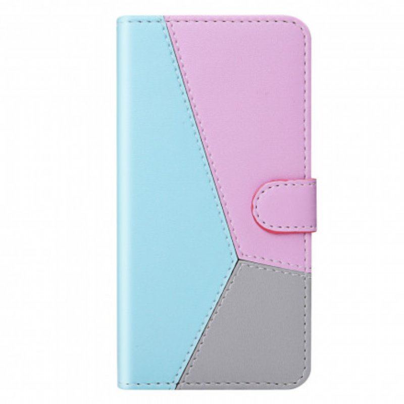 Etui Folio do Samsung Galaxy M12 / A12 Trójkolorowy Efekt Skóry