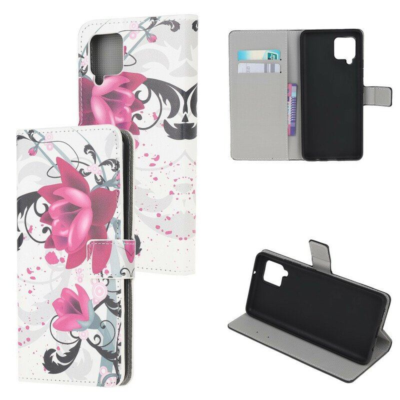 Etui Folio do Samsung Galaxy M12 / A12 Tropikalne Kwiaty