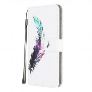 Etui Folio do Samsung Galaxy M12 / A12 z Łańcuch Pióro Z Smyczą