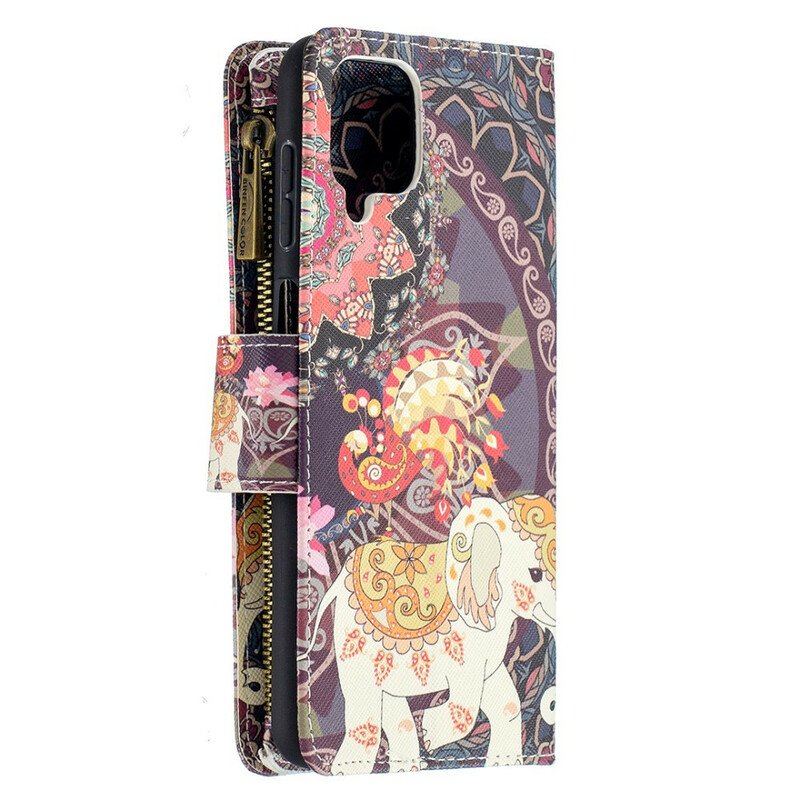 Etui Folio do Samsung Galaxy M12 / A12 Zapinana Na Zamek Kieszeń Słonia