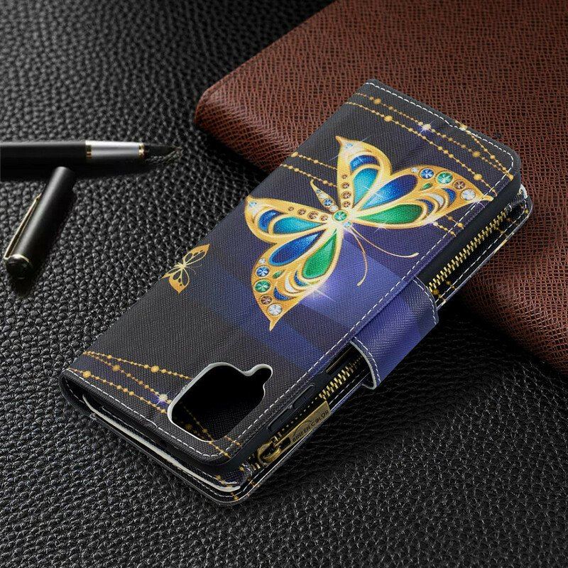 Etui Folio do Samsung Galaxy M12 / A12 Zapinana Na Zamek Kieszeń W Motyle