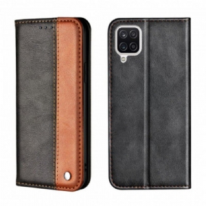 Etui Na Telefon do Samsung Galaxy M12 / A12 Etui Folio Dwukolorowy Efekt Skóry