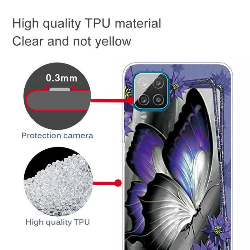 Futerały do Samsung Galaxy M12 / A12 Królewski Motyl