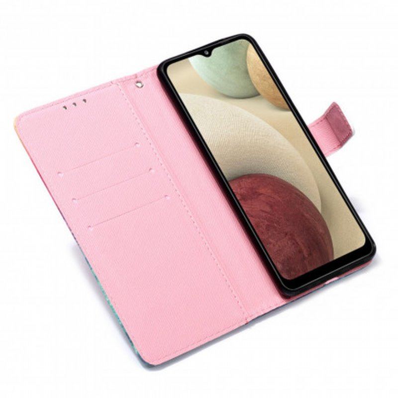 Futerały Etui Folio do Samsung Galaxy M12 / A12 Mak Akwarela