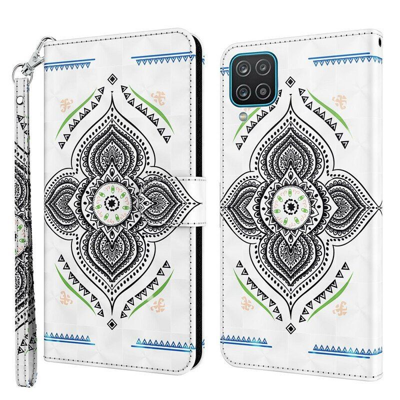 Obudowa Etui Na Telefon do Samsung Galaxy M12 / A12 Lekkie Kropki Mandala Ze Smyczą