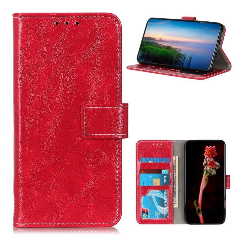 Etui Folio do Oppo Find X3 Lite Luksusowe Szwy Z Efektem Skóry