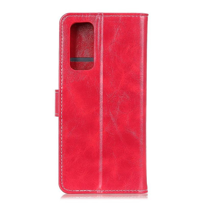 Etui Folio do Oppo Find X3 Lite Luksusowe Szwy Z Efektem Skóry