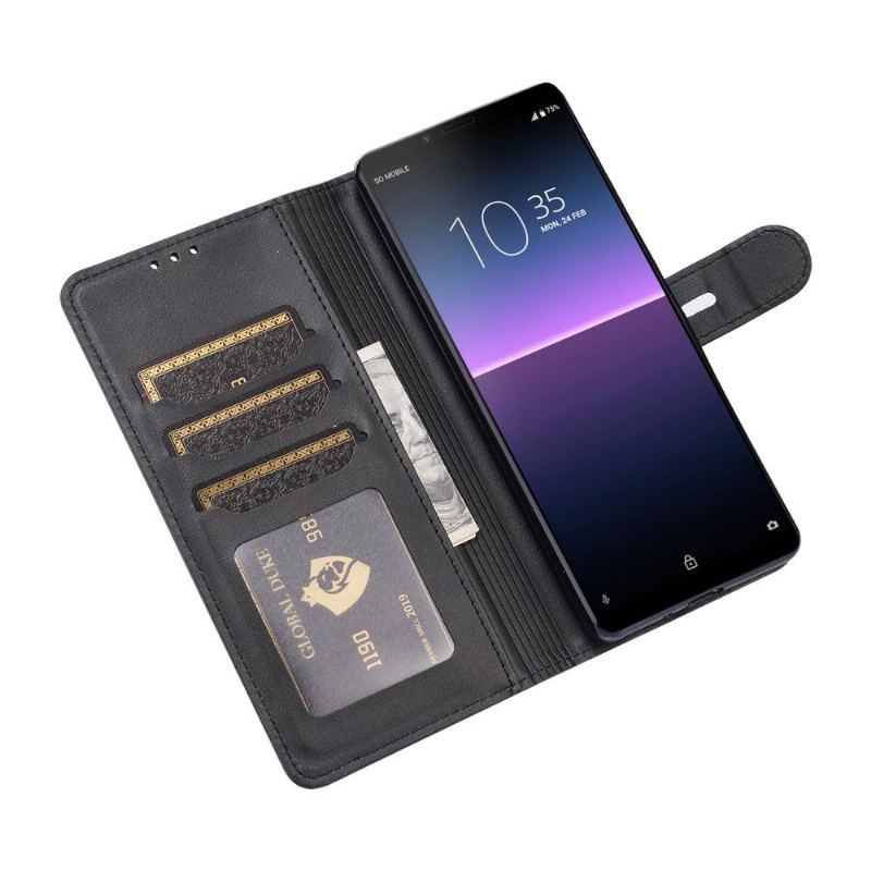 Etui Folio do Sony Xperia 5 III Classic Kociak Ze Skóry