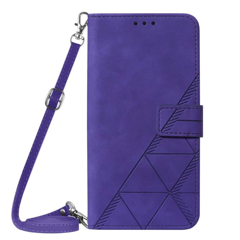 Etui Folio do Sony Xperia 5 III Geometryczny Wzór Z Paskiem