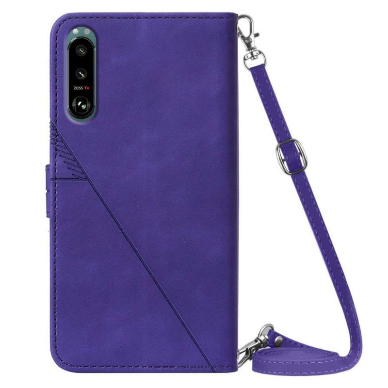 Etui Folio do Sony Xperia 5 III Geometryczny Wzór Z Paskiem