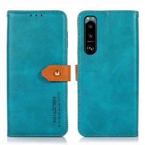 Etui Folio do Sony Xperia 5 III Khazneh Bicolor Sztuczna Skóra