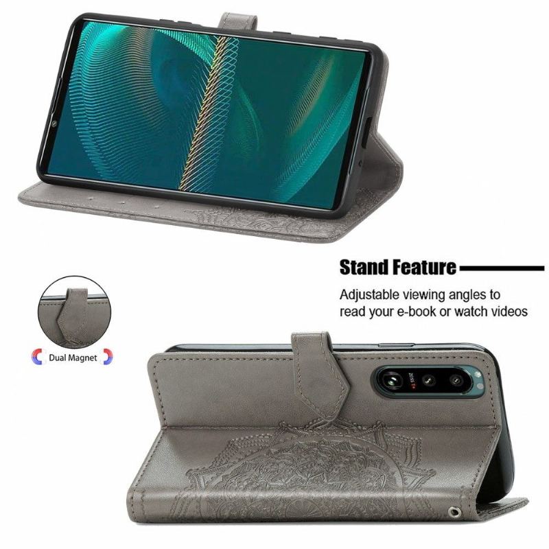 Etui Folio do Sony Xperia 5 III Mandala Posiadacz Karty