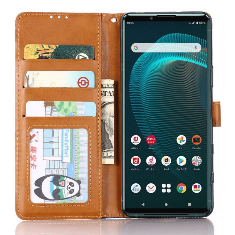 Etui Folio do Sony Xperia 5 III Płótno Efekt Oksford