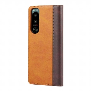 Obudowa Etui Na Telefon do Sony Xperia 5 III Etui Folio Bicolor Posiadacz Karty Klapki