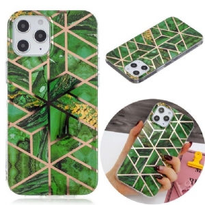 Etui do iPhone 12 / 12 Pro Anti-fall Szmaragdowa Geometria