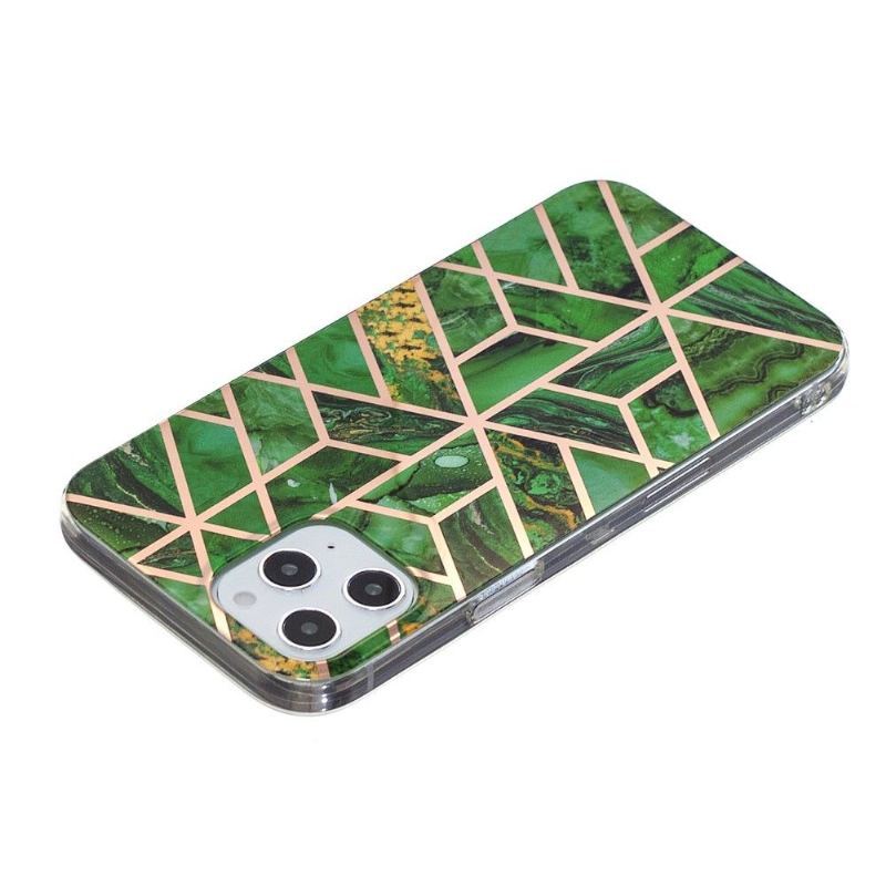 Etui do iPhone 12 / 12 Pro Anti-fall Szmaragdowa Geometria