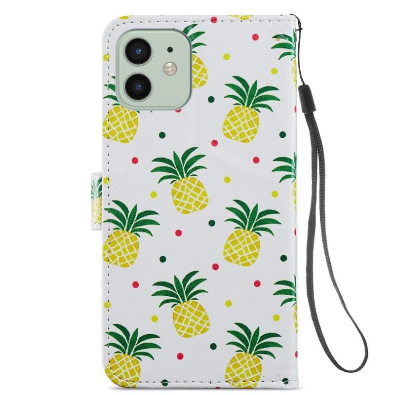 Etui Folio do iPhone 12 / 12 Pro Classic Ananas